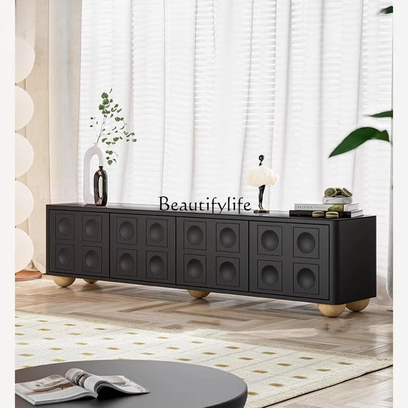 

Nordic light luxury TV cabinet modern simple living room storage French personalized creative paint low cabinet