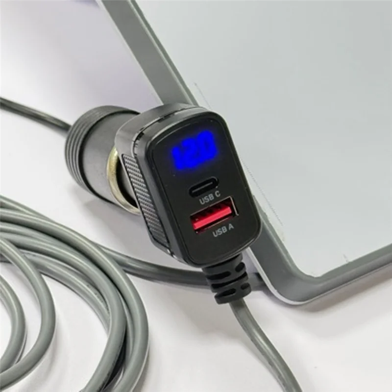 A97I-For Starlink Mini Power Cable 12V-24V Adapter To DC Power Cable PD Cable 60W Digital Display Car Accessories