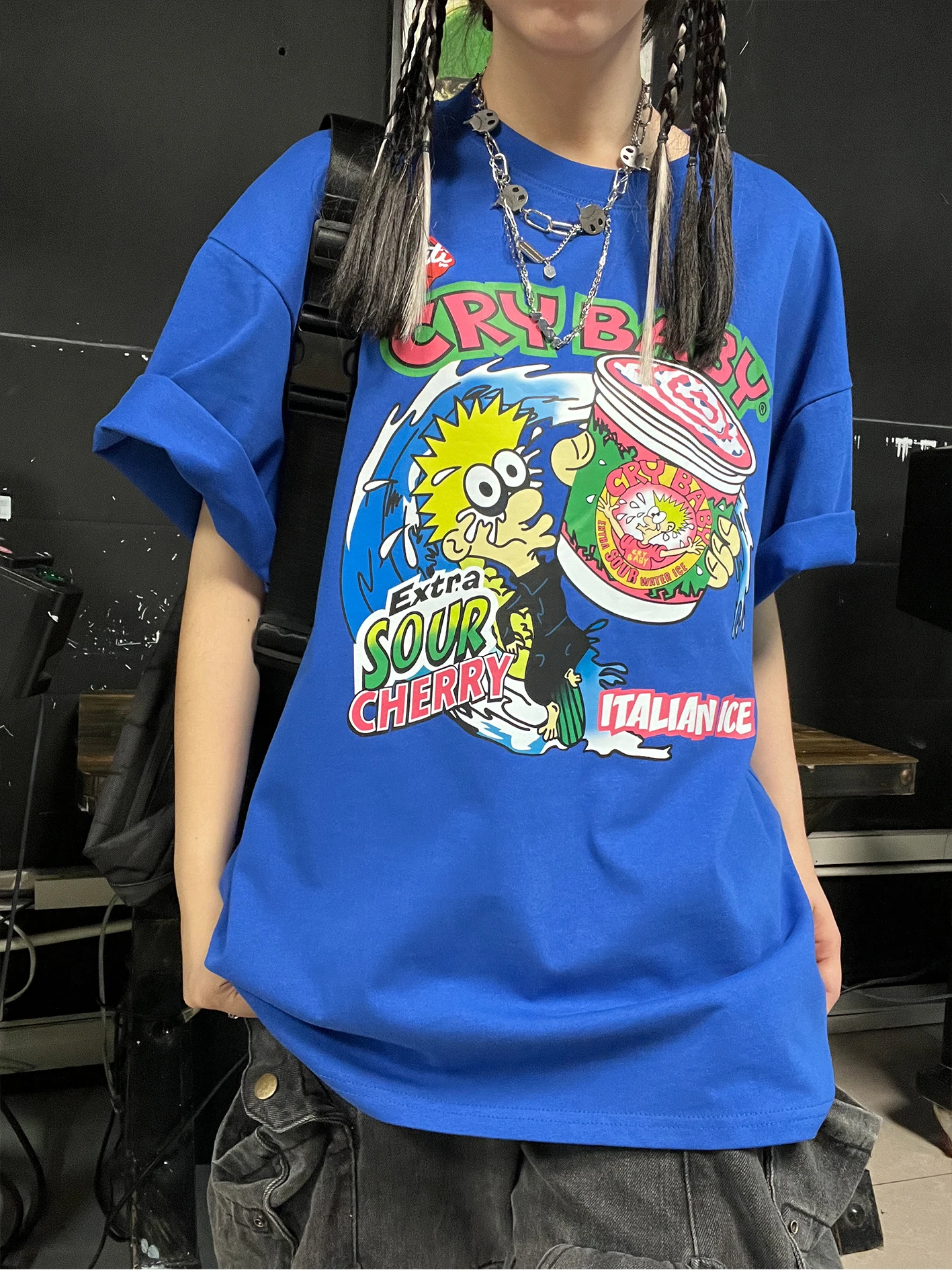 ヘビーウェイト260gカートゥーンアメリカンストリートデザイン原宿スタイル半袖tシャツ-by-wang-studio-カジュアルサマー2025