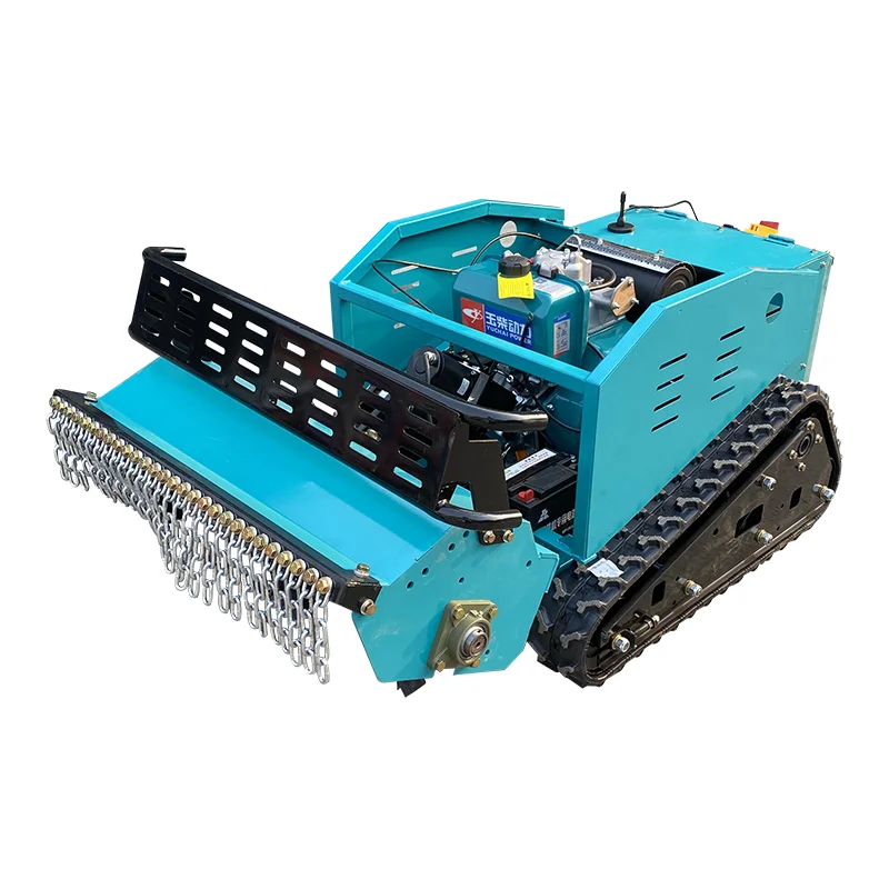 Tracked weed cutter Remote Control Lawn Cutter Popular Science Diesel Engine 800mm Remote Control Lawn Mower Shrub Garden Farm