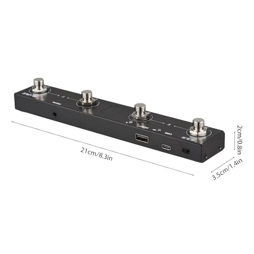 Imagen 2 del producto M-VAVE Chocolate Plus Pedal controlador MIDI inalámbrico negro de 4 botones, USB/BT programable/batería de 12H para/DAW/tornillador de páginas de vídeo