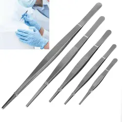 Toothed Tweezers Barbecue Stainless Steel Long Tongs Straight Home Medical