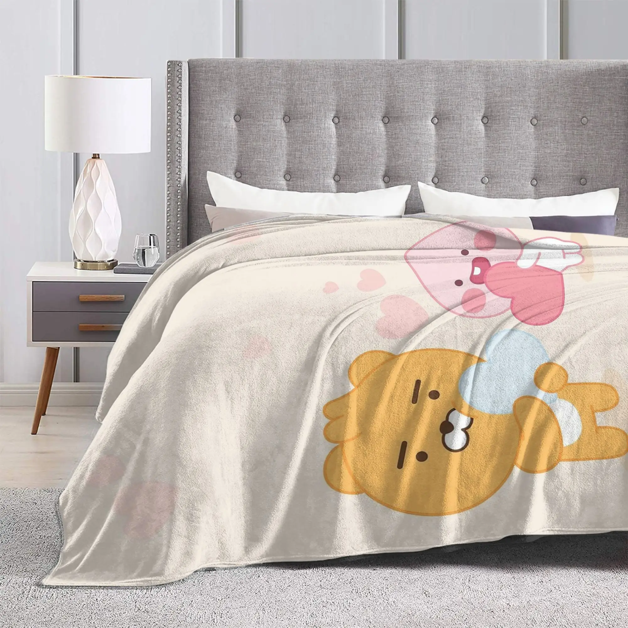 K-Kakaos Friends الكرتون الدببة ريان و Apeach رمي بطانية للأريكة غامض بطانية قطيفة متعددة الحجم المفرش لجميع المواسم