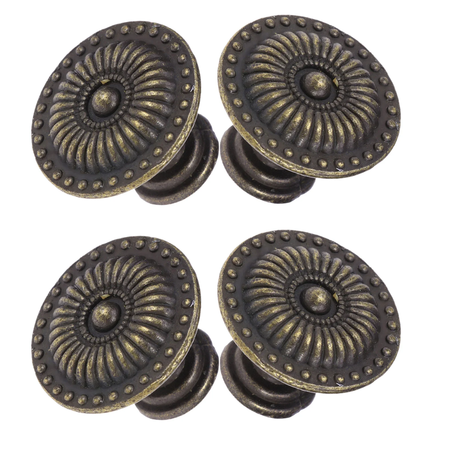 

4Pcs Bronze Finish Drawer Pull Knob Vintage Cabinet Hardware 24Mm Diameter Retro Style Handle for Wardrobe Bin Furniture Upgrade
