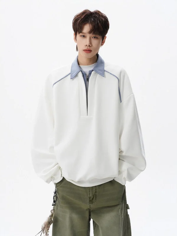 

Ретро-свитшот в американском стиле, унисекс, повседневная верхняя одежда, длинный рукав, на молнии, разноцветный