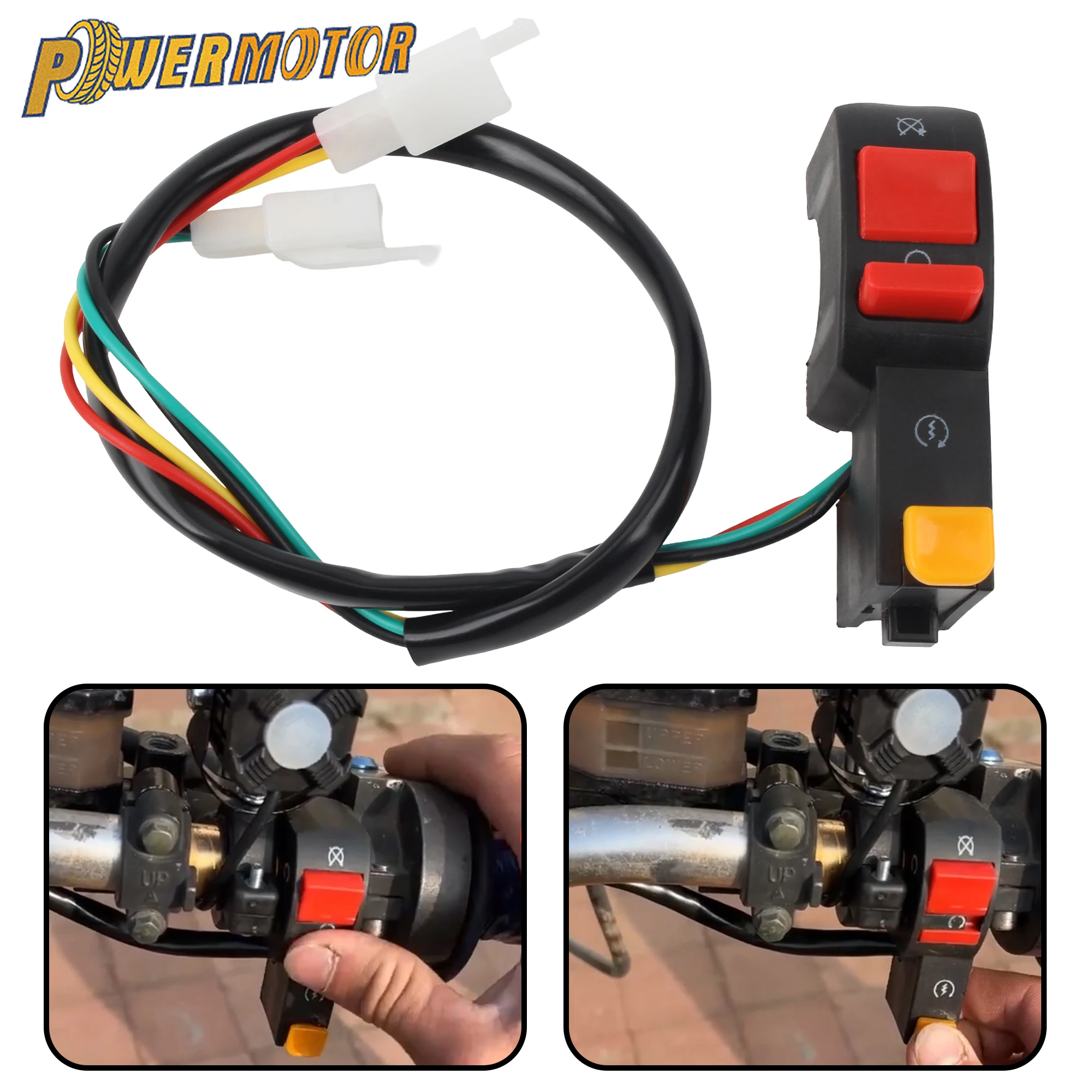 

22 мм руль мотоцикла, электрический стартер, кнопка включения/выключения для Honda Yamaha DirtBike, скутера Supermoto