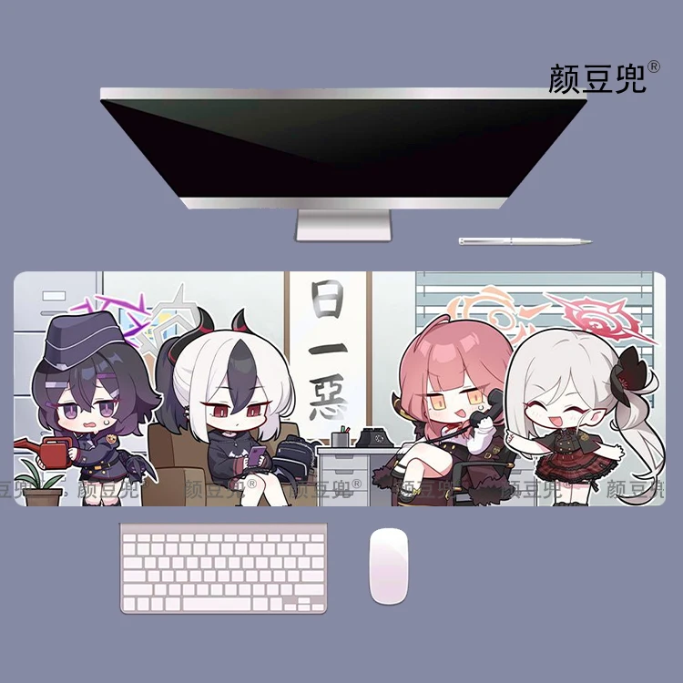 Blue Archive ARU Anime  Desk Mat For L And S Size Gaming Mousepad Gamer Company Keyboard Mouse Mats Carpet Computer Desk Mat