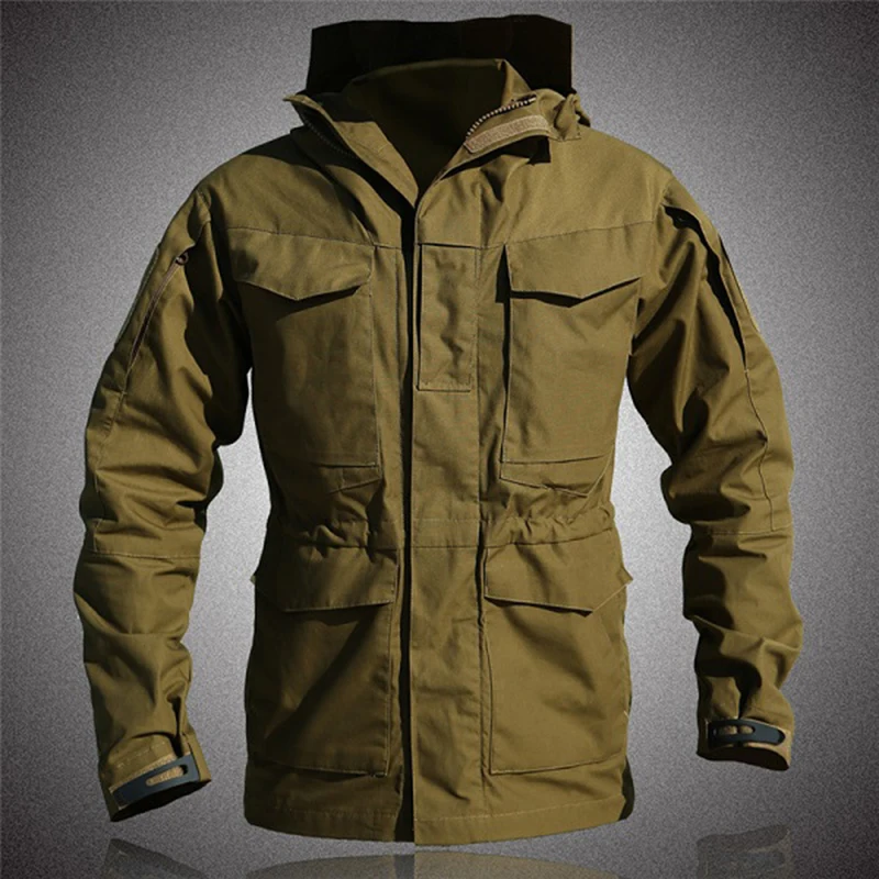 M65 Tactical Jacket Men Field Jacket Autumn Waterproof Hoody Windbreaker Many Pocket Camo Hunting Jacket