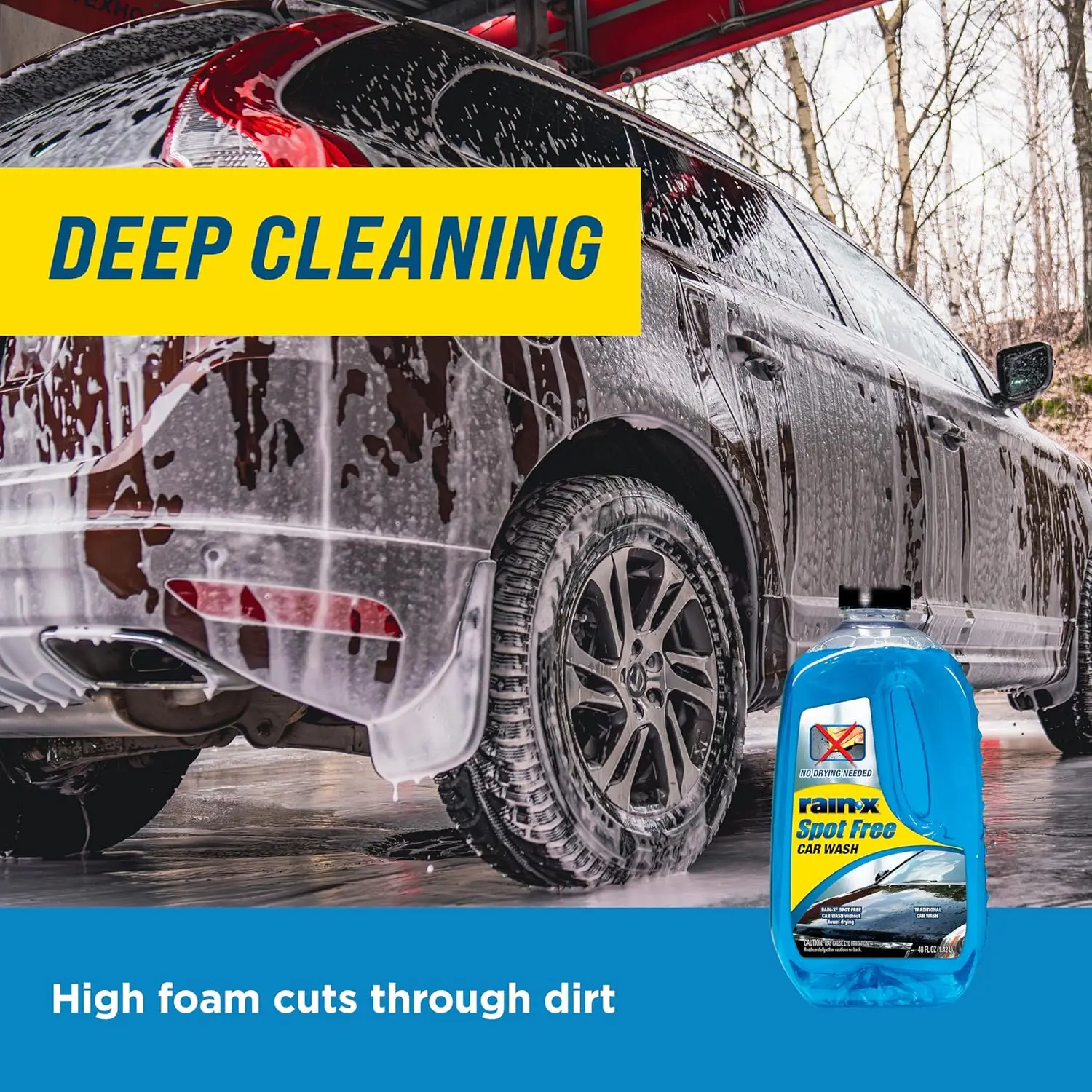 High Foam Car Wash Soap, Spot-Free Rinse No Drying Needed, 48oz