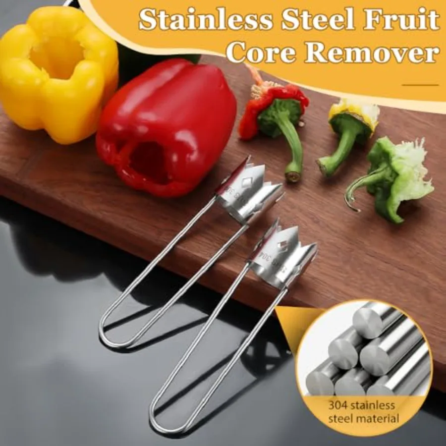 Verbeterde roestvrijstalen rode bel peperzaadboorgereedschap voor groenten en fruit Keukengadget met efficiënte zaadverwijdering F