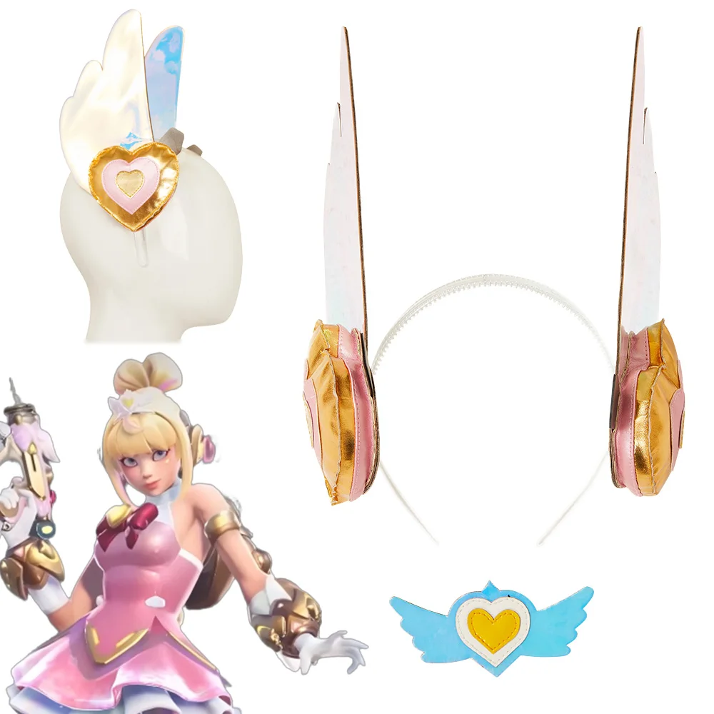 OW Magic Girl Juno Paraorecchie Donna Cosplay Fantasy Earwear Gioco Costume Travestimento Accessori Donna Gioco di ruolo Puntelli per feste Regali