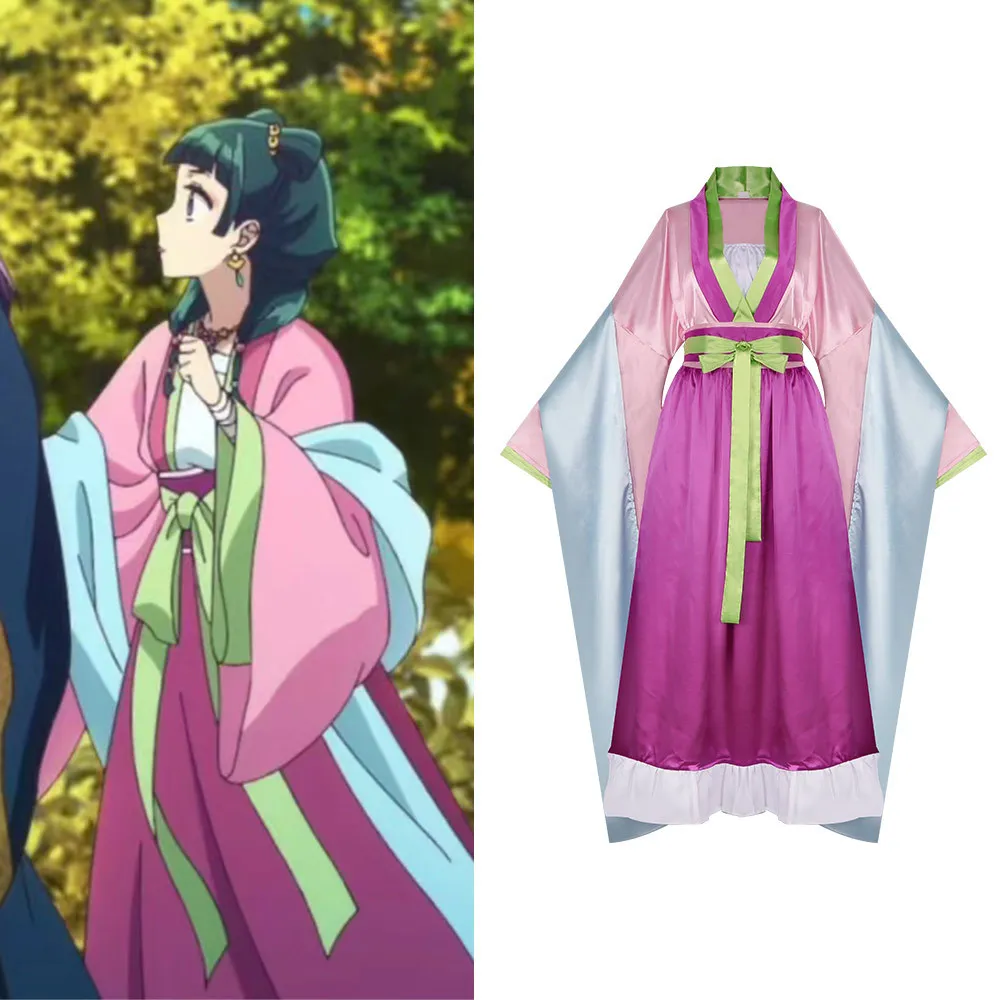 

Maomao Cosplay Costume Anime The Apothecary Diaries Pink Dress Halloween Party for Women Costume