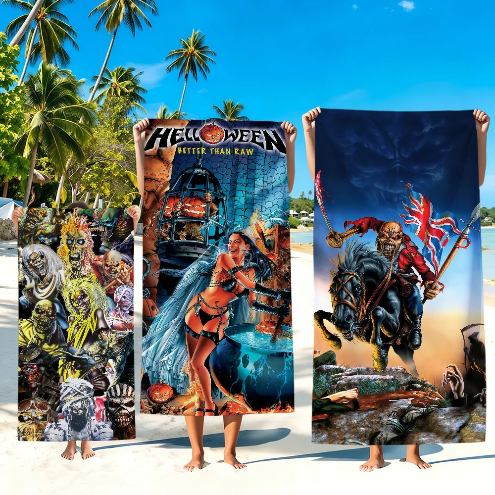 Band Cool I-Iron M-MaidenS Towel Beach Towels Soft Quick Dry Pool Bathing Towel Travel Gym Spa Camp Sport Gift