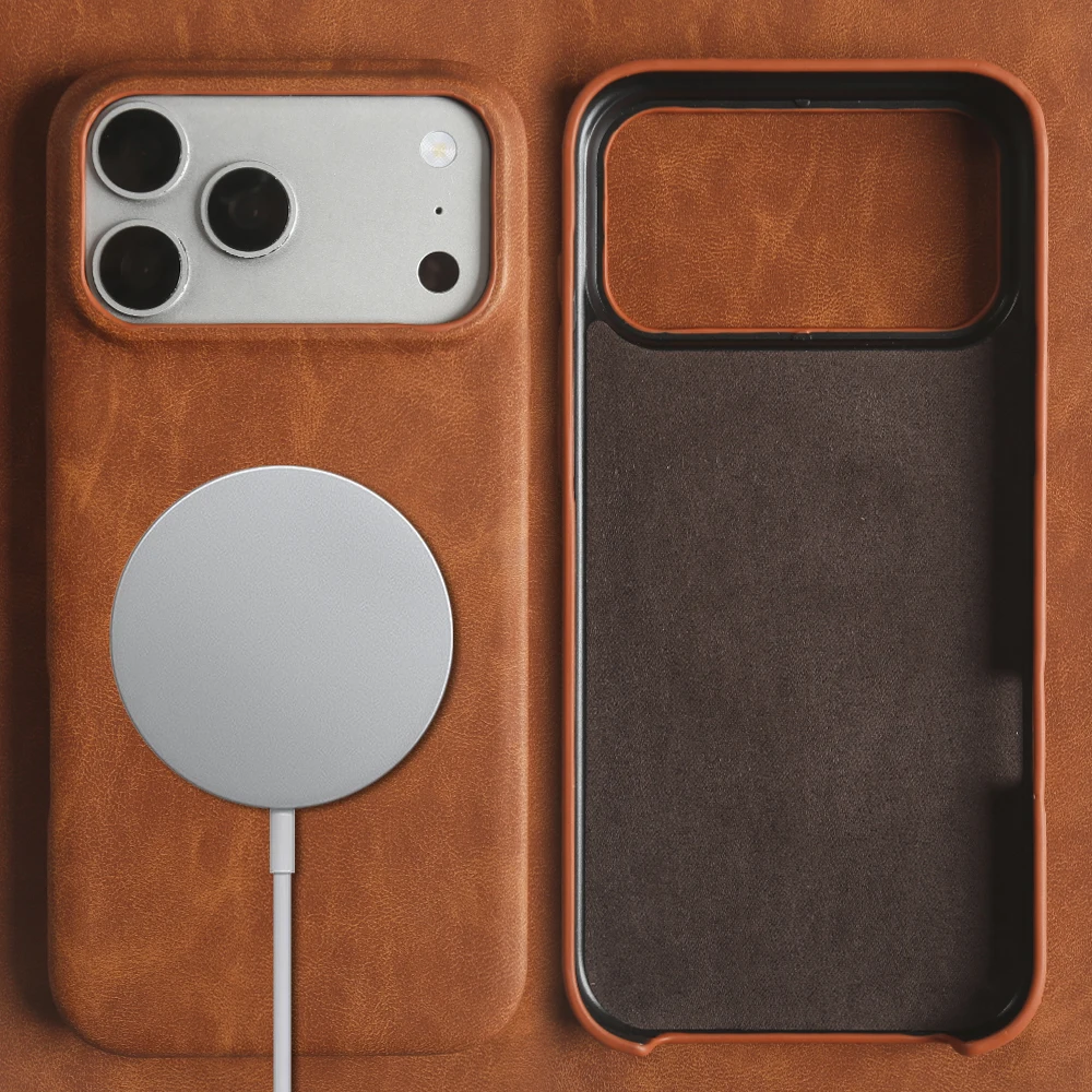 Magnetic Skin Leather Phone Case For iphone 18 17 16 15 Pro Max Funda Coque For Magsafe Cases Back Cover 15Pro 16Pro 17Pro 18Pro