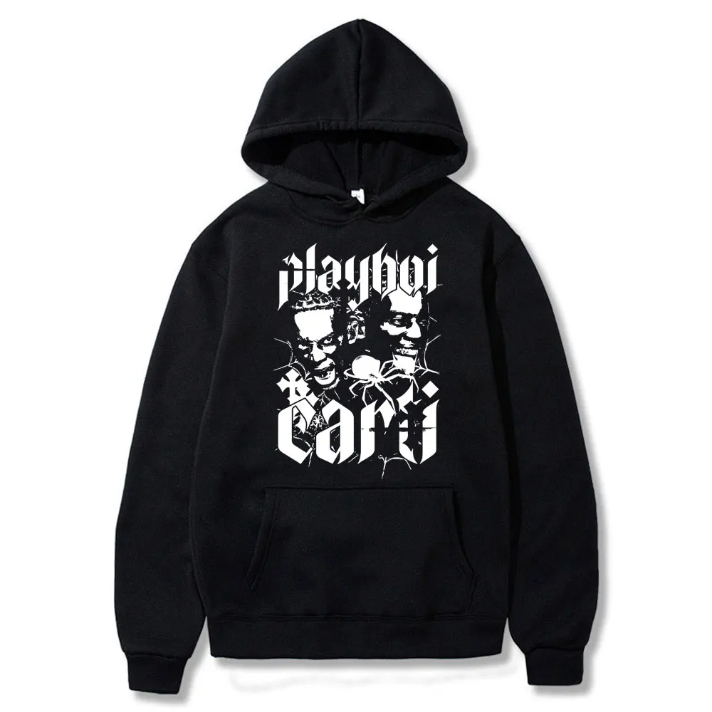 

Rapper Playboi Carti Graphics Hoodie Men Women Casual Fleece Cotton Hooded Sweatshirt Streetwear Male Hip Hop Oversized Hoodies