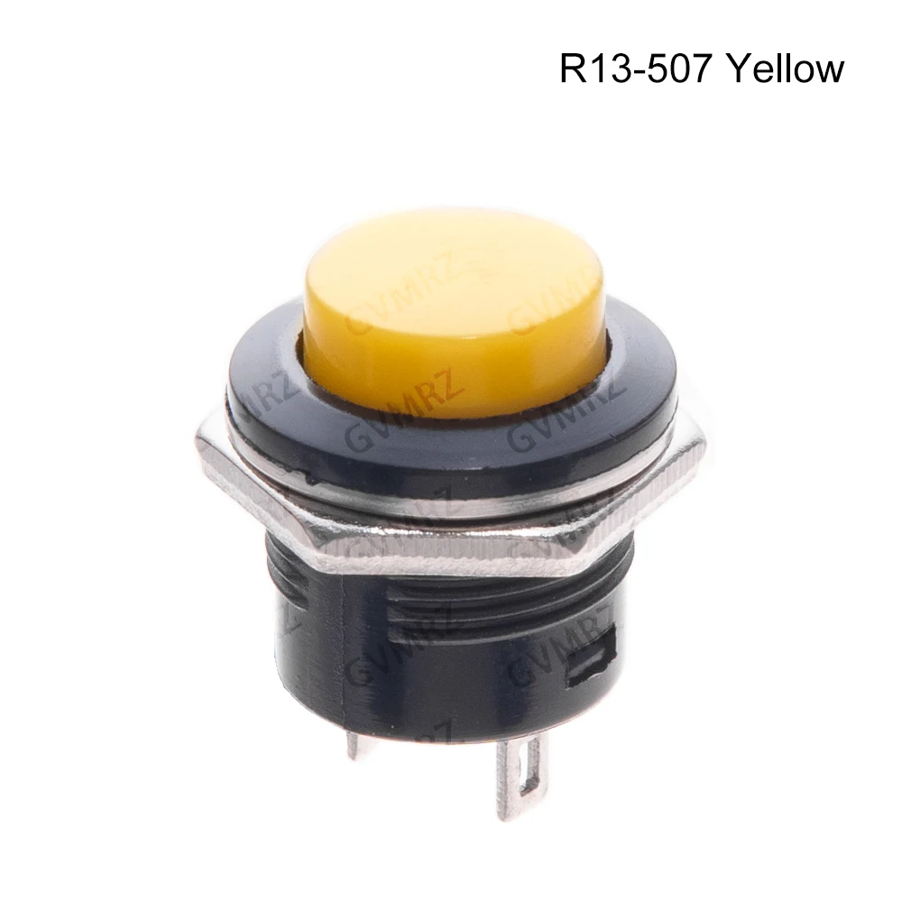 5PCS R13-507 16mm Momentary Push Button Switch-6A/125VAC 3A/250VAC 6-Color Self-Reset Round Switch for Industrial Control  R13