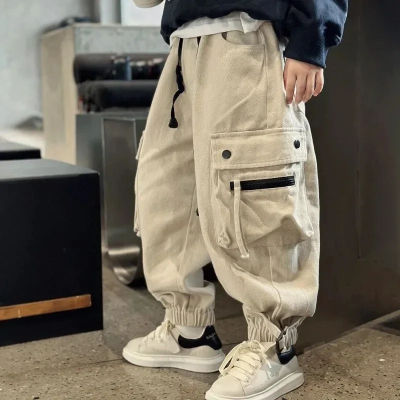 

Boys' Loose Casual Pants Big Boy's Clothing Kids Clothes Teenagers Boys Cargo Pants Spring and Autumn New Children's Pants