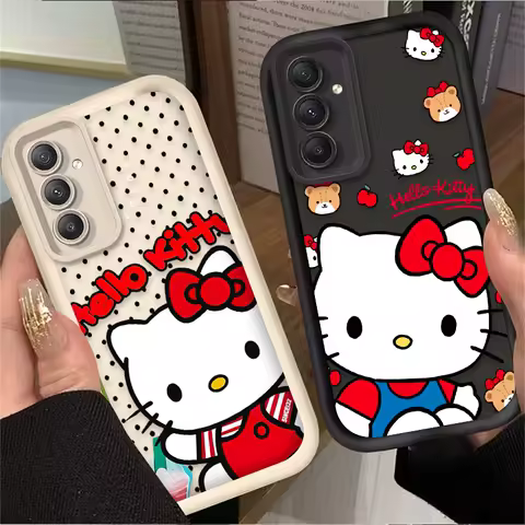 Case For Samsung Galaxy S24 S23 S25 Ultra S22 S21 Plus FE A56 A36 A26 A16 A06 A15 A25 A35 A55 5G Cute Hello Kitty Anime Cover
