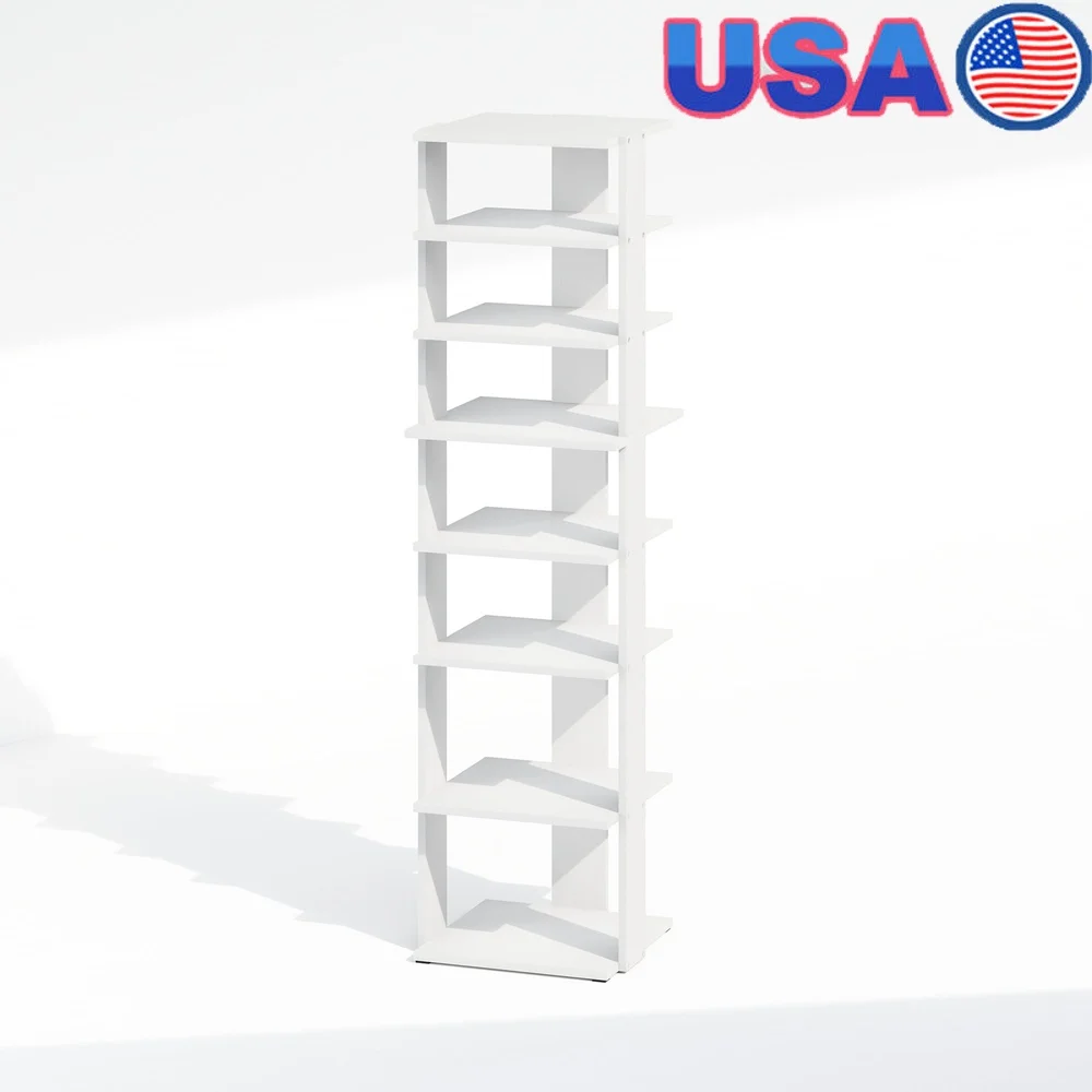 

Compact 8-Tier Vertical Corner Shelf Space Saving Display Rack Books Plants Small Items Easy Assembly Modern Design