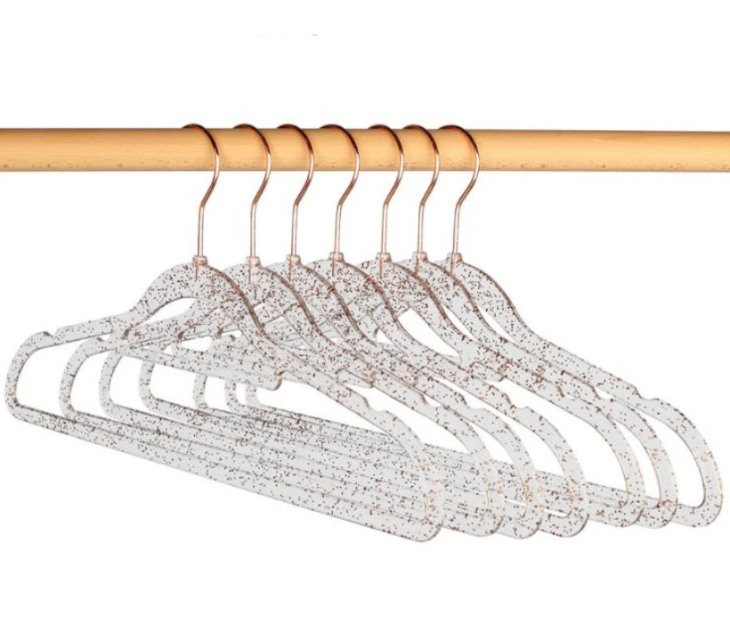 

40-45cm Non-slip Hangers Transparent Hanger Plastic Clothes Hanger Invisible Wardrobe Hanger Rack Wholesale