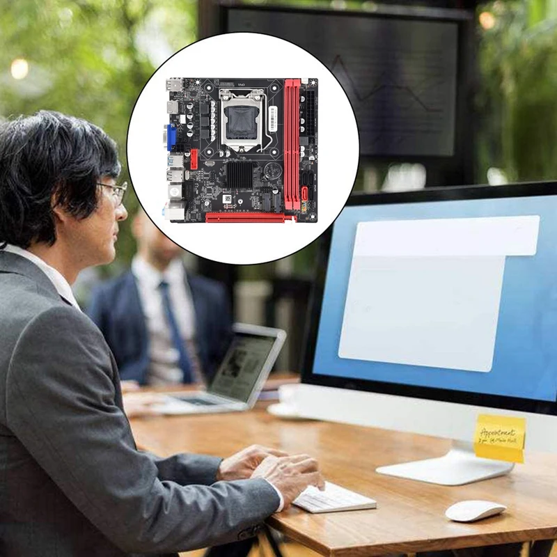 B75A LGA1155 DDR3 เกมเมนบอร์ด + I3 2120 CPU + จาระบีความร้อน + สายSATAสนับสนุนNVME M.2 + WIFI M.2 อินเทอร์เฟซUSB3.0 SATA3.0