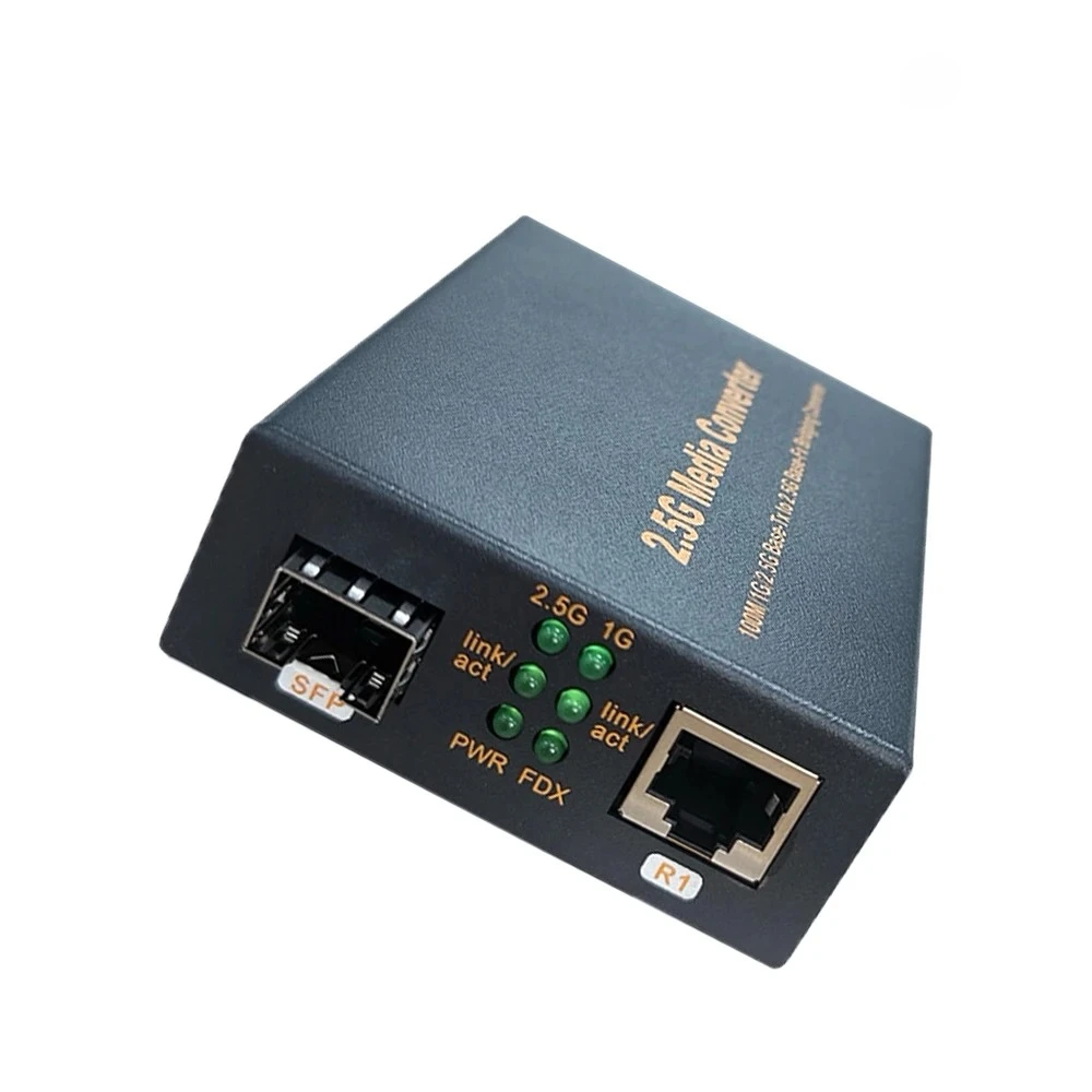 

Оптоволоконный медиаконвертер 2.5G SFP Media Converter Ethernet, 2,5G, RJ45, SFP + медиаконвертер с адаптером питания