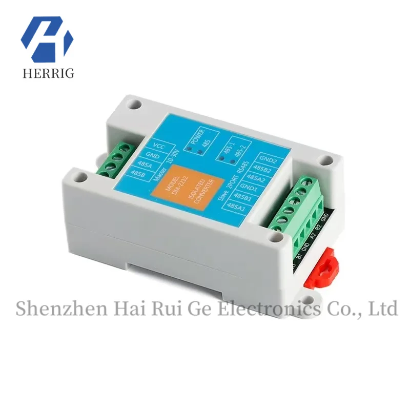 Convertisseur de communication d'isolation de qualité industrielle, relais RS485 à 2 canaux DM-2212/