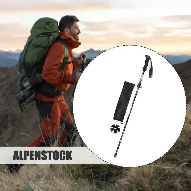 

Hiking Poles Multipurpose Trekking Pole 5 Sections Foldable Lightweight Hiking Gear Durable Compact Hiking Stick Telescoping