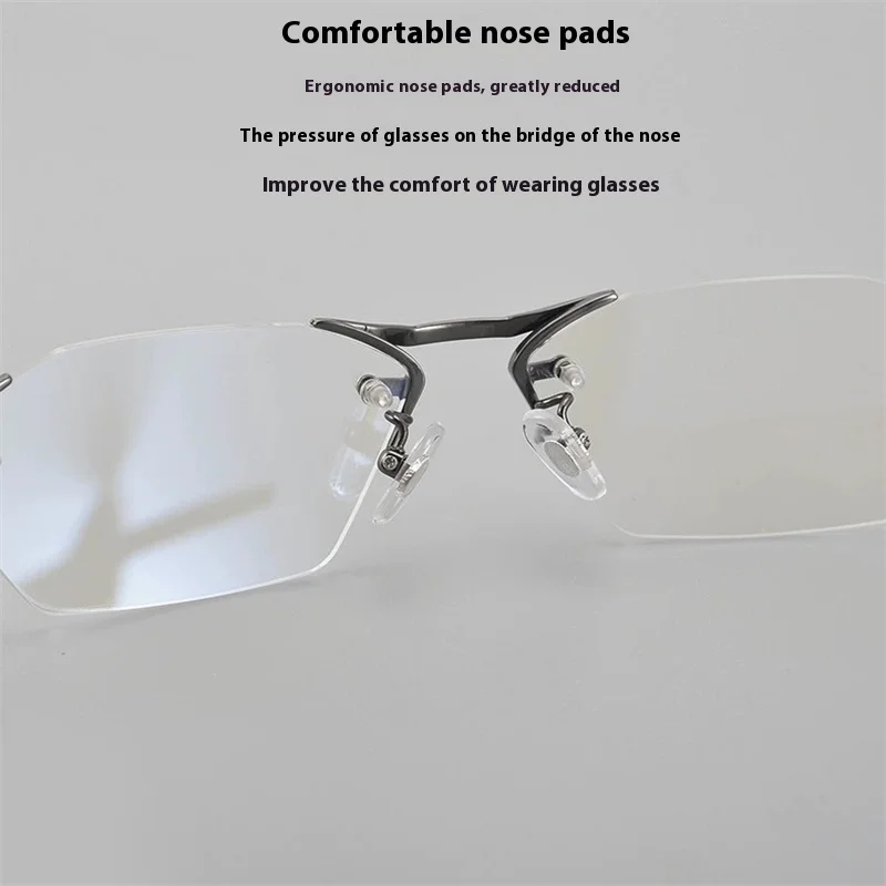 럭셔리 브랜드 순수 티타늄 안경 테두리 없는 커팅 안경 슈퍼 빈티지 정교한 안경