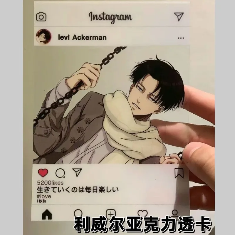 Levi Ackerman Anime Transparent Cards Attack on Titan Cartoon Acrylic Card Shoot Accessories Supplies Ins Photo Prop Collection