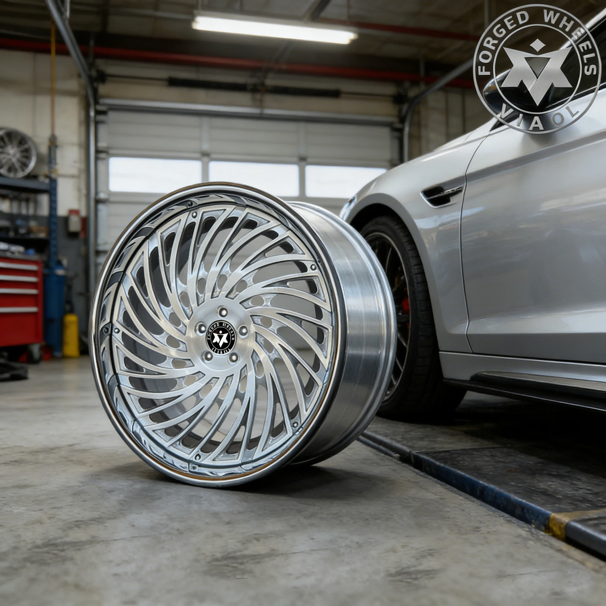 

Viaol 18-28 Inch Custom 2-Piece Forged Wheels Rims Multi-Spoke Brushed Silver Chrome Lip for Premium Cars