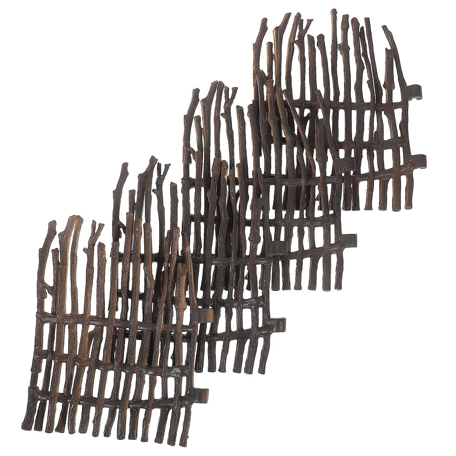 

4pcs Mini Fence For Fairy Realistic Miniature Landscape Decoration Diy Simulation Wood Picket Micro Ornament Set Garden