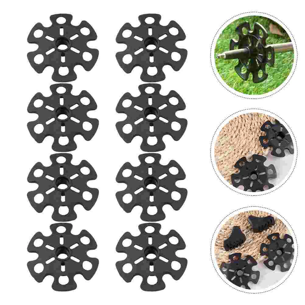 8 Pcs Snow Mud Ski Basket Hiking Poles Tip Trekking Guards Climbing Accessories Walking Stick Protector Rubber Travel