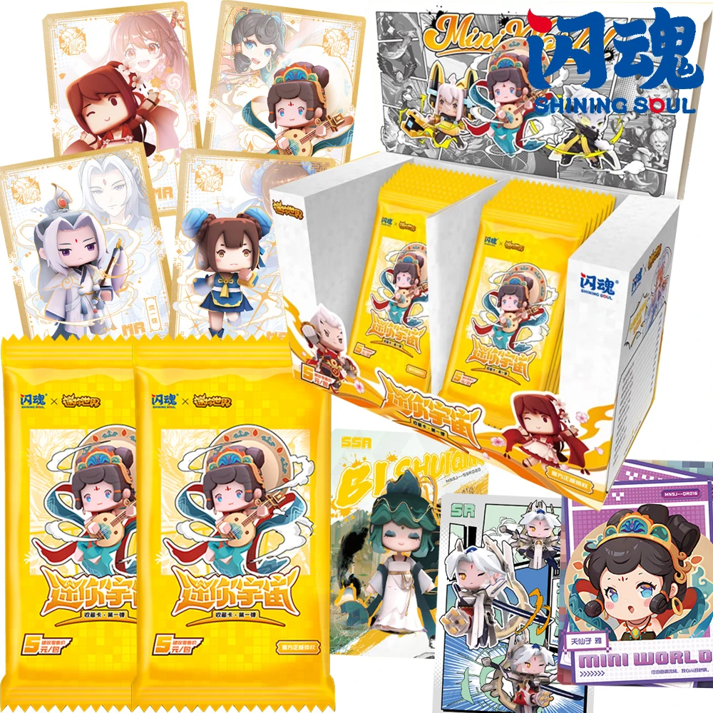 

New Genuine SHINING SOUL Mini World Collection Cards Cool Special Effects Explore Game Characters Laser Flash Cards Holiday Gift
