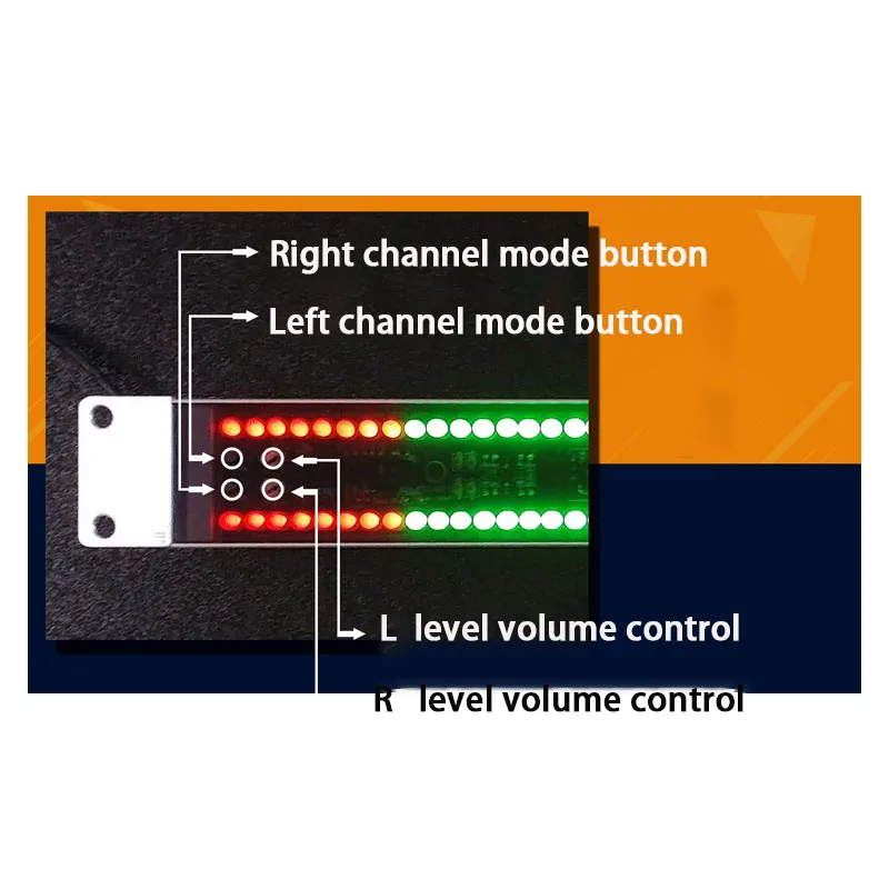 19 inch Cabinet type128 LED Level Indicator Stereo Sound Control Audio USB Music Spectrum Electronic VU Meter Rhythm Volume