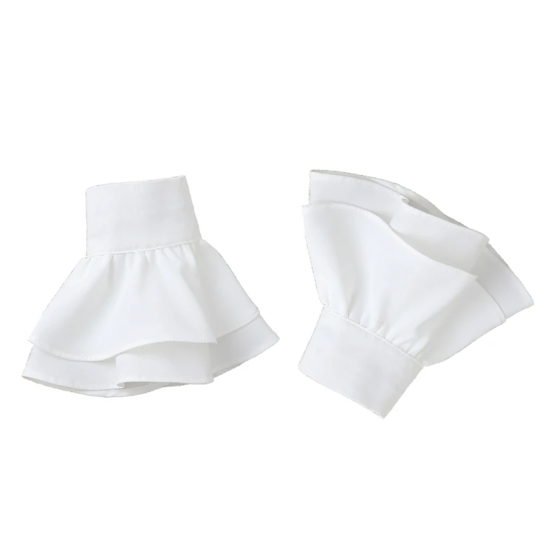 1pair Removable Fakes Sleeves False Cuffs Flower Layered Women Oversleeve