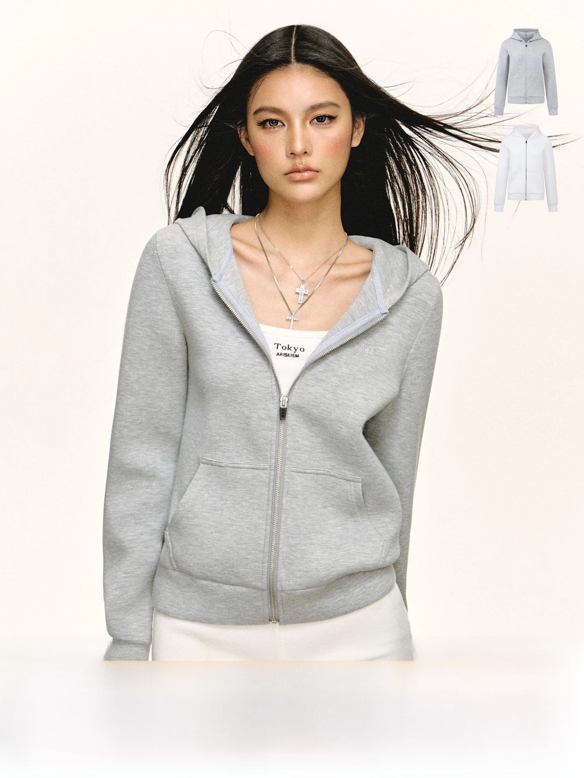 

Ariseism American Retro Hoodie Jaet Women's Loose Fit Versatile Autumn New Sle Straight Tube Long Sve Zipper Closure