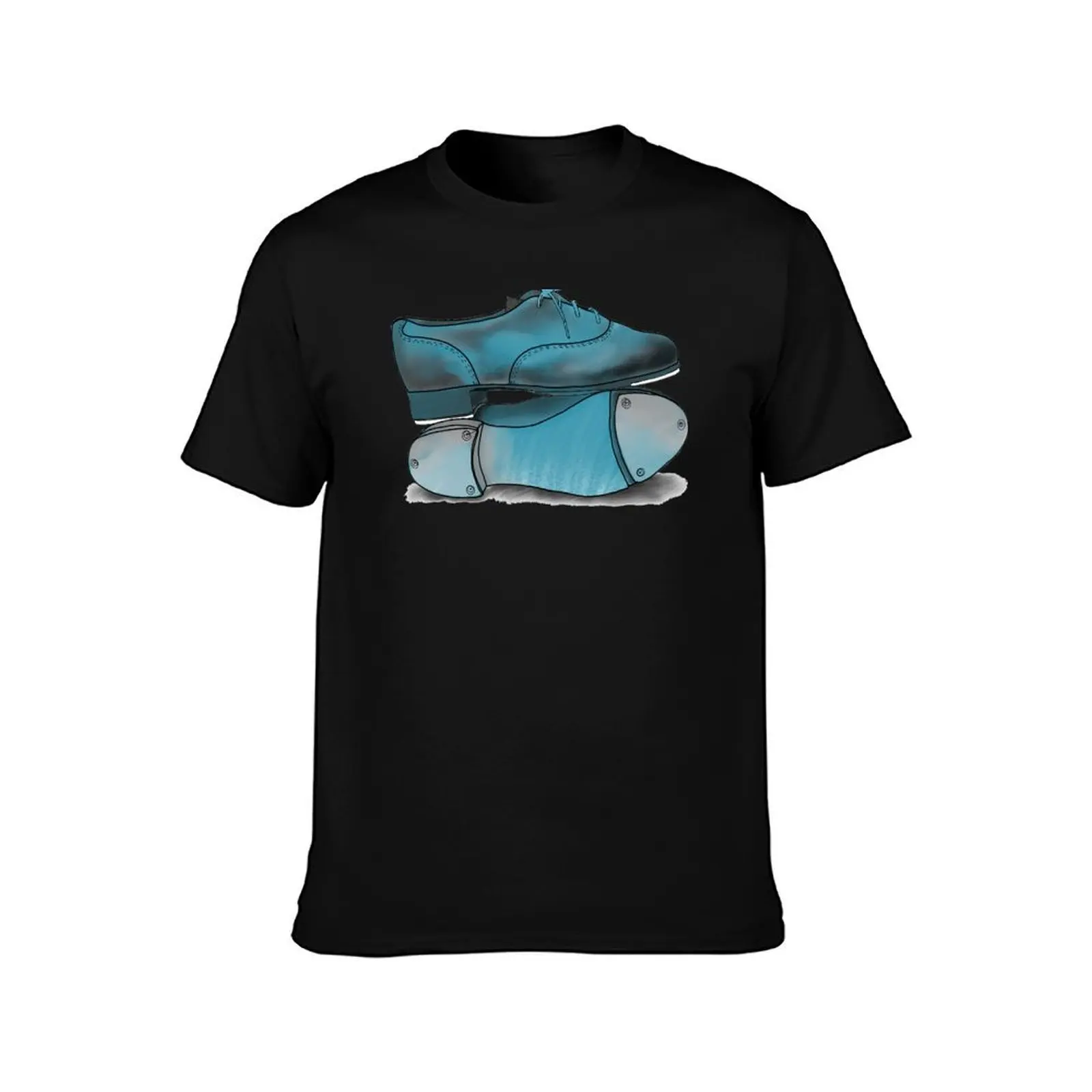 Teal Tap Dance Shoes Stacked T-Shirt Lightweight Gym Training T-Shirt