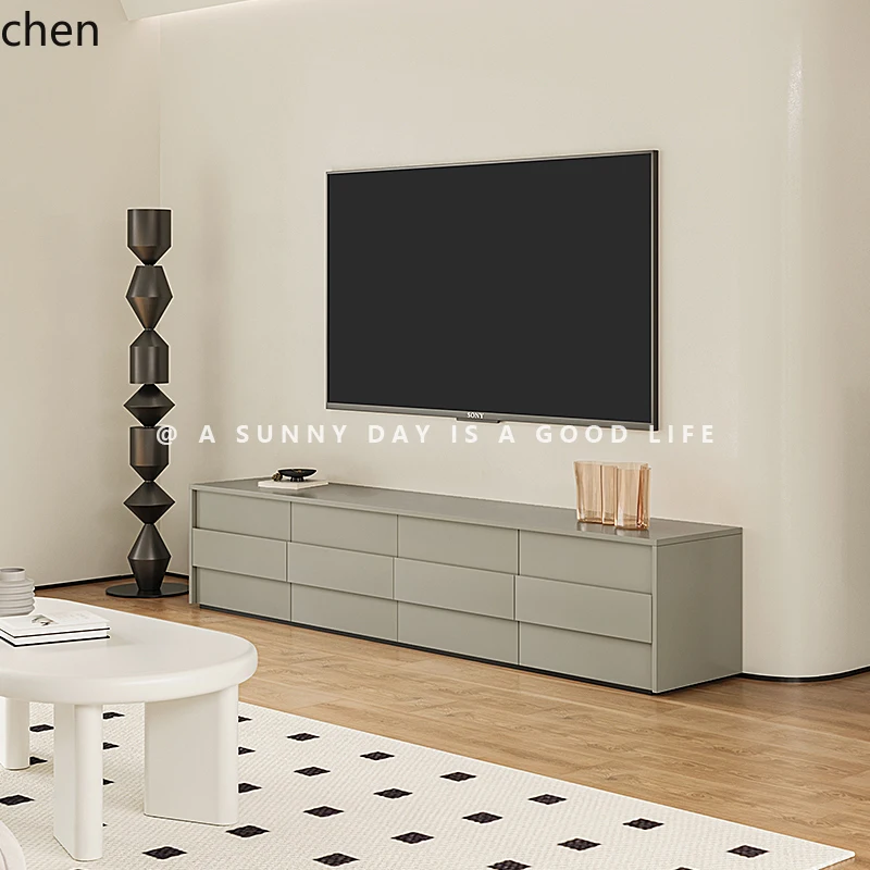 CP الحديثة بسيطة كريم نمط غرفة المعيشة جدار درج خزانة أرضية مزيج طاولة القهوة الحد الأدنى