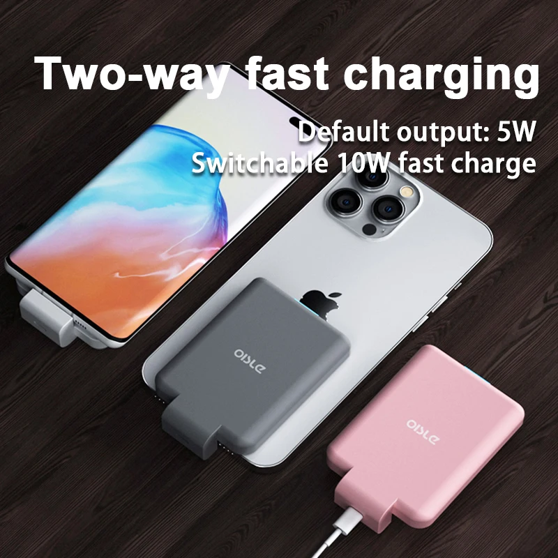 OISLE 10W Portable charger Ultra-thin External battery Case Fast Charging Back Clip Power Bank For Huawei/IPhone/Xiaomi/Samsung