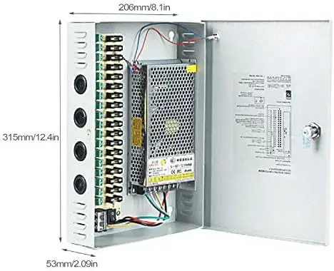 18 Channel 12v Power Supply Distribution Box for Cameras