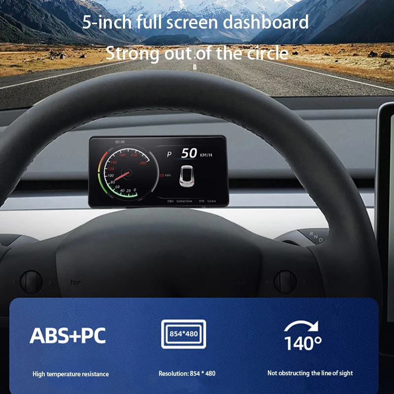 Cruscotto dello schermo IPS HD da 5 pollici per Tesla Model3/Y Multi-funzione Heads Up Display cruscotto HUD Power Speed accessori Auto