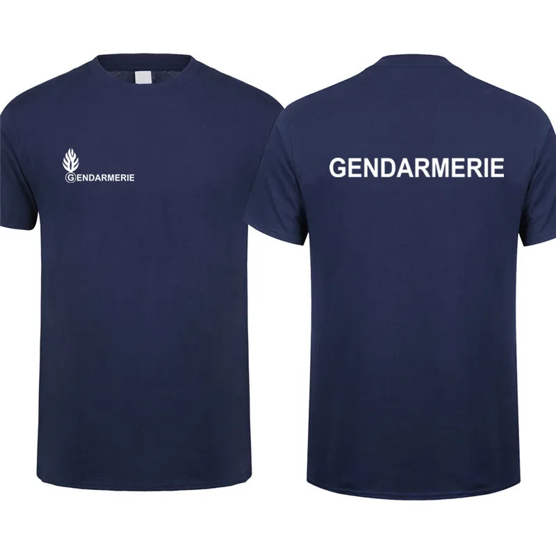 French Gendarmerie T Shirt for Men Cotton Short Sleeve O-neck Gendarmerie PSIG T-shirt Man Tops France Fashion Style Tee Shirts