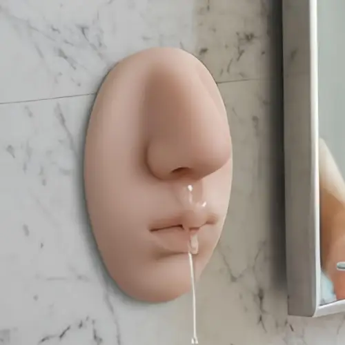 Imagen 2 del producto Dispensador de jabón montado en la pared, divertido contenedor de jabón de baño de silicona en forma de nariz, regalo de broma navideña para decoración de pared de baño