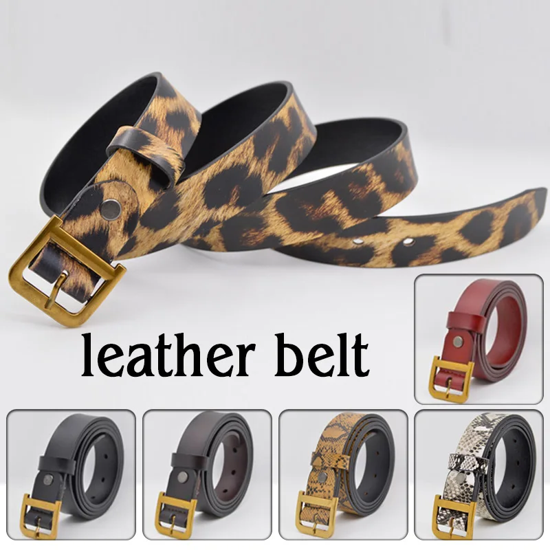 PU Leather Snake Zebra Leopard Pattern Belt Women Fashion Waist  Metal Buckle Girl Jeans Dress Wild Belts