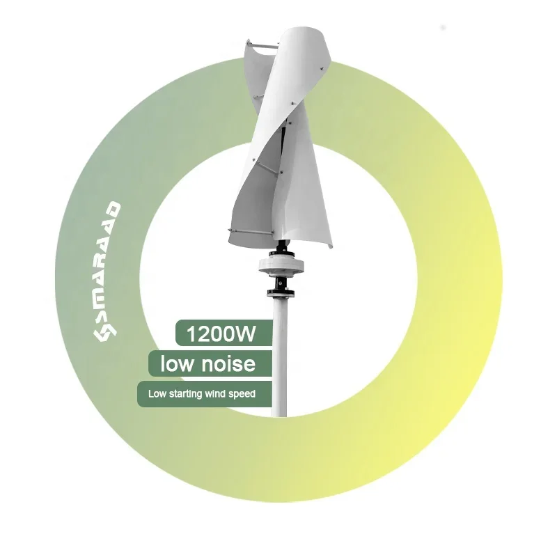 

SMARAAD spiral vertical axis wind turbine SS-1200W low noise and high energy efficiency shipped from the manufacturer