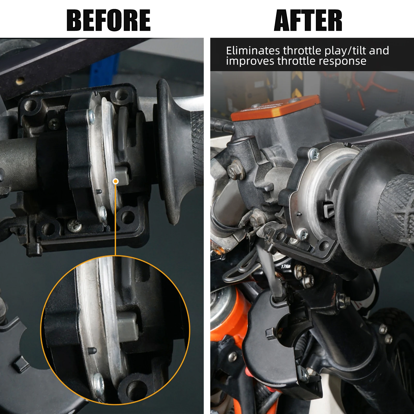 NICECNC Für KTM 690 Duke Enduro R SMCR 2014–2024, Gas-Distanz-Set für KTM 1290 Super Duke R 1190 Adventure 2014–2016 – Detail 3