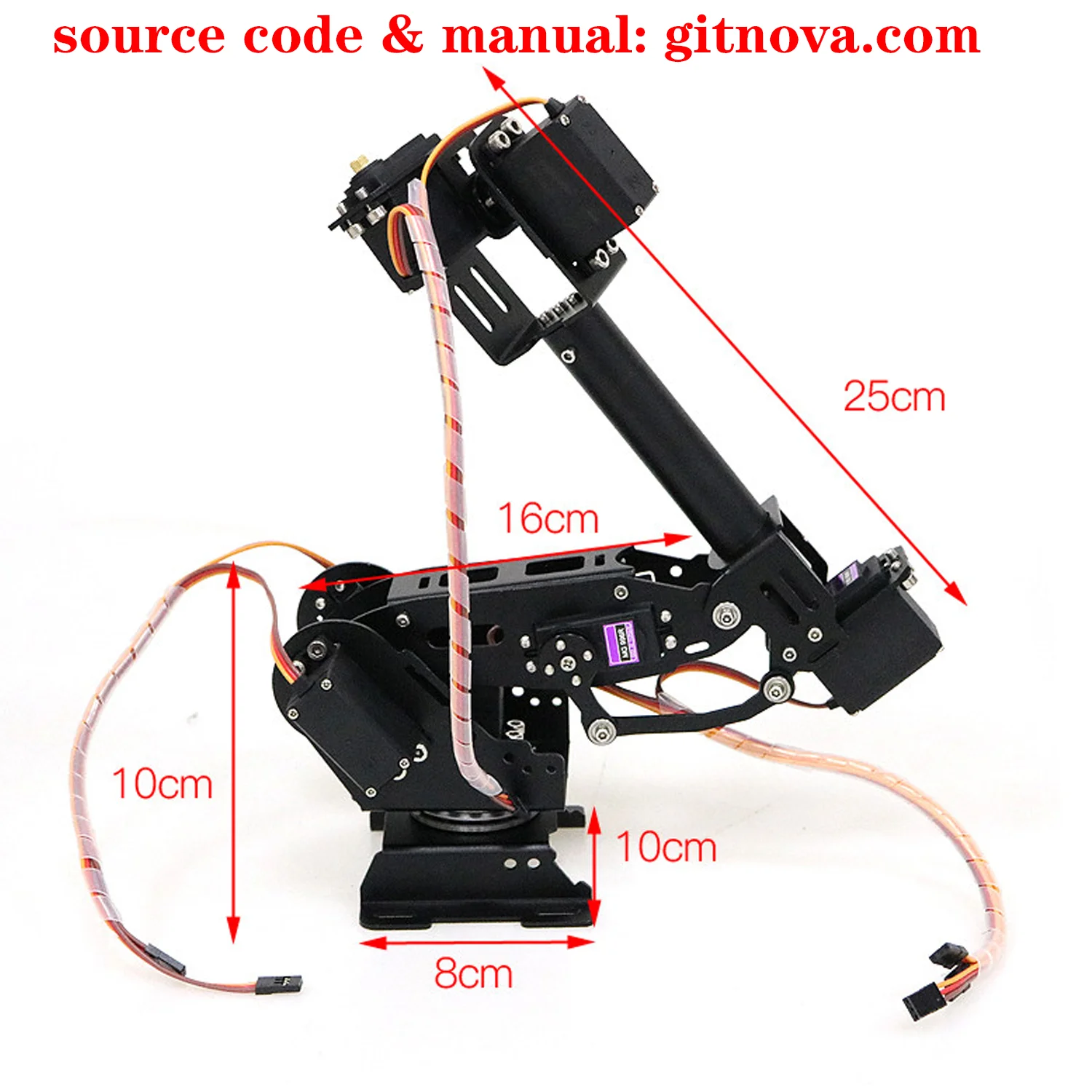 Wifi/ Bluetooth/PS2 Control 7 DOF Mechanical Arm 7 Axis Rotating Mechanical Robotic Clamp Kit Aluminum Alloy Manipulator DIY Kit