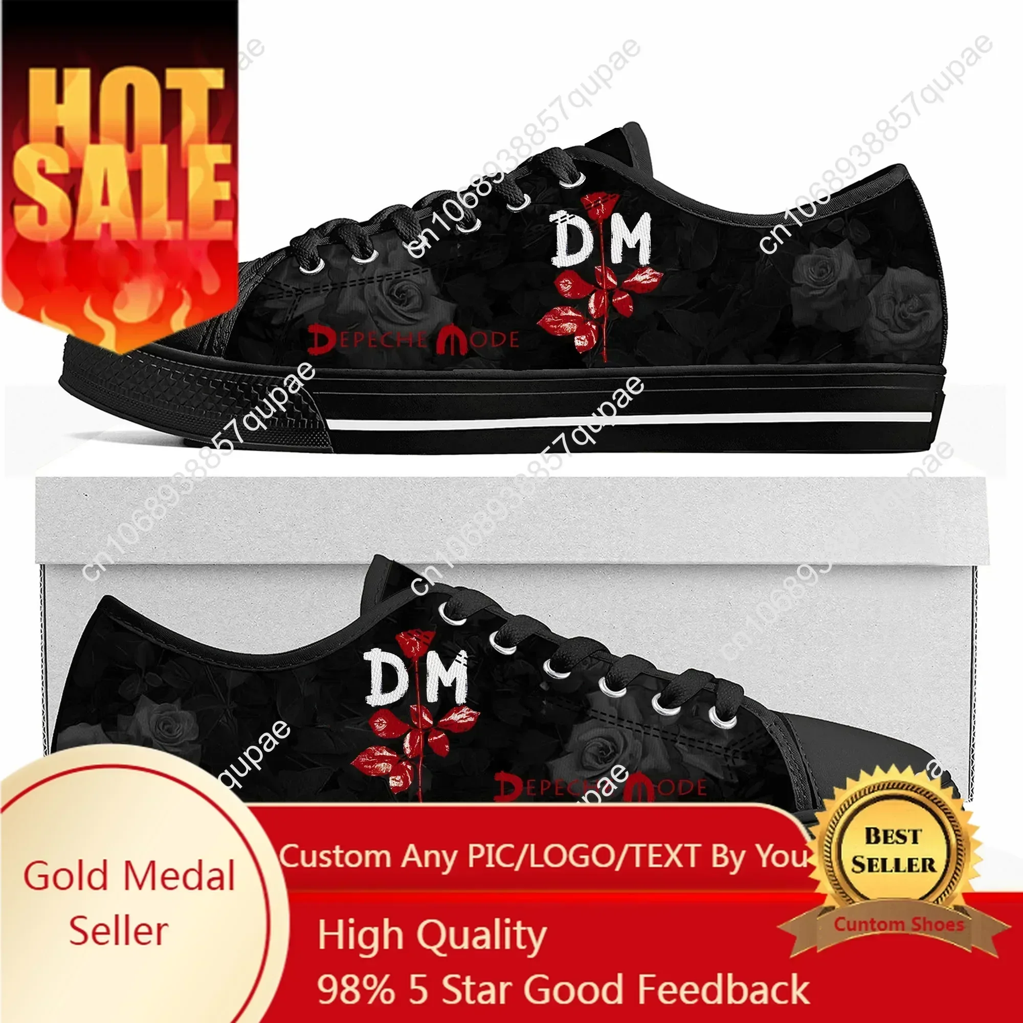 D-Depeche R-Rock Band Mode Low Top High Quality Sneakers Mens Women Teenager Canvas Sneaker Violator Couple Shoes Custom Shoe