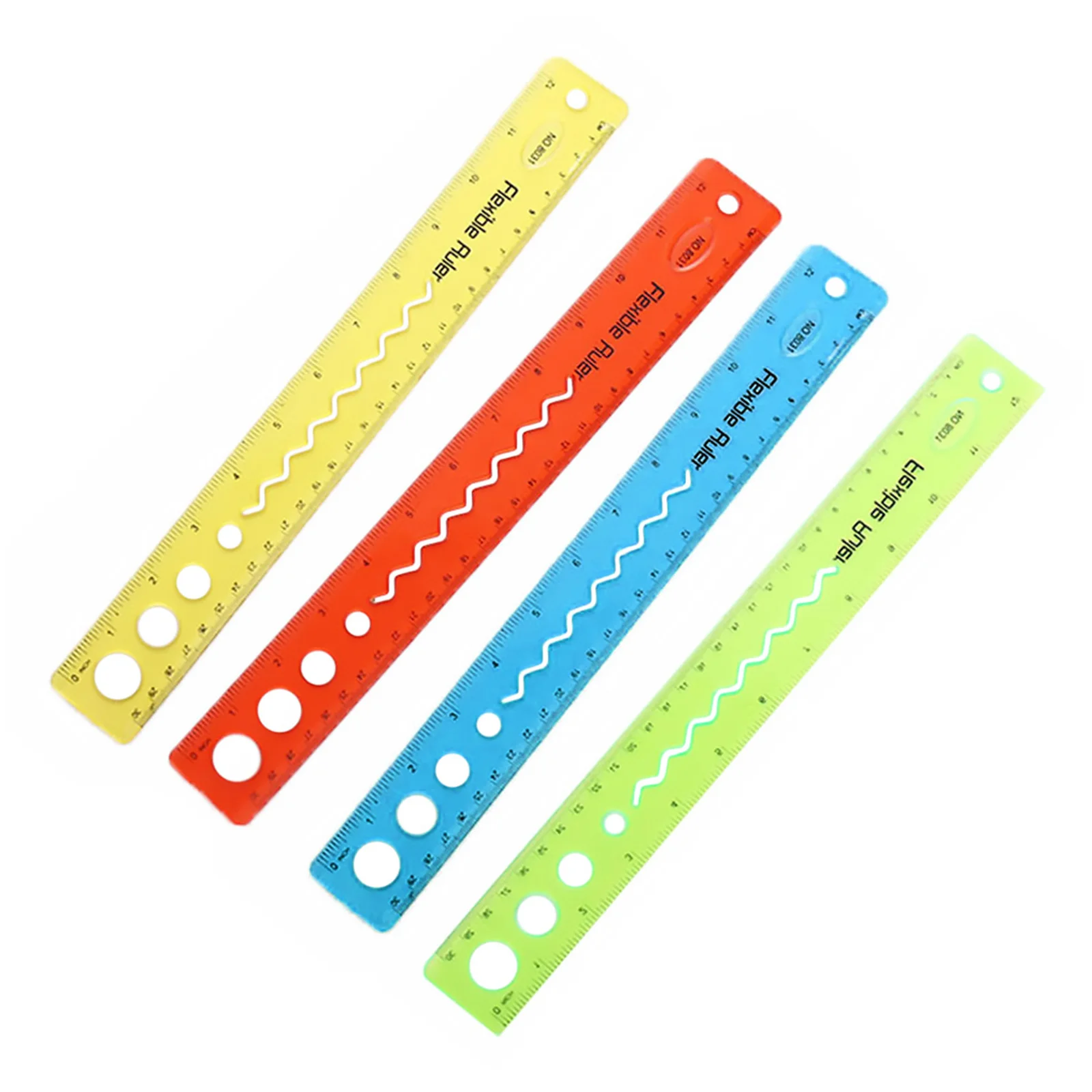 4Pcs Household Clear Flexible Rulers Bendable Wear-Resistant Drawing Tool Straight Line Multifunctional Portable